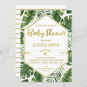 Modern Tropical Foliage Baby Shower Invitation
