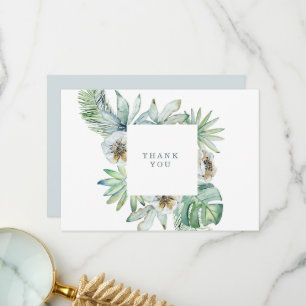 Modern Tropical Foliage Loss of Life Thank You Card