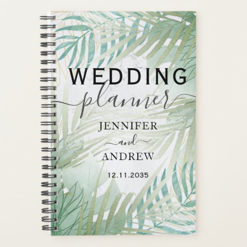 Modern Tropical Foliage Sage Green Wedding Planner