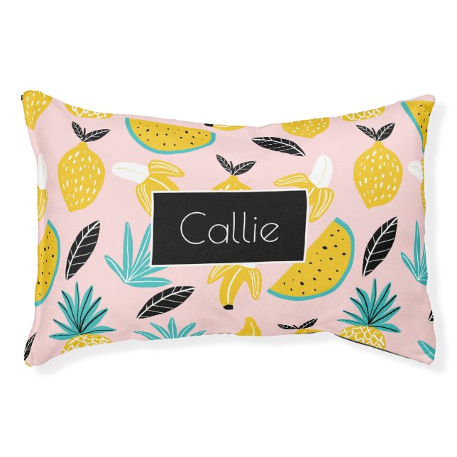 Modern Tropical Fruits Pattern Personalized Pet Bed (Front)