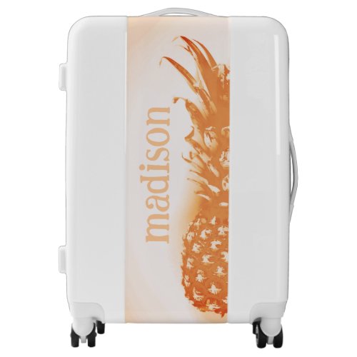 Modern Tropical Gold Pineapple Pastel Custom Luggage