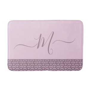 Modern Tropical Gray Seashell Shell Elegant Chic B Bath Mat