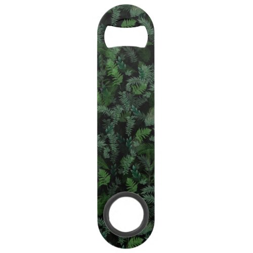 Modern Tropical Greenery Black Green Foliage  Bar Key