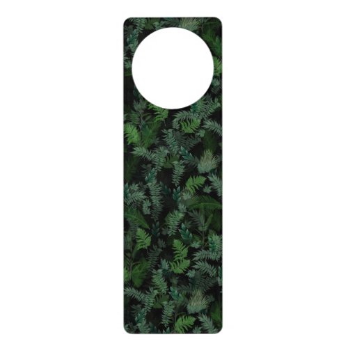 Modern Tropical Greenery Black Green Foliage  Door Hanger