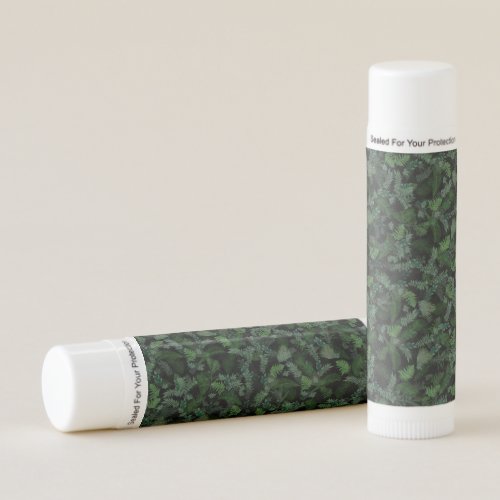 Modern Tropical Greenery Black Green Foliage  Lip Balm