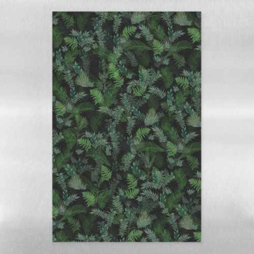 Modern Tropical Greenery Black Green Foliage  Magnetic Dry Erase Sheet