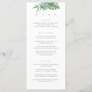 Modern Tropical Greenery Menu