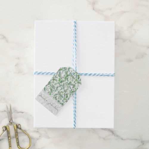 Modern Tropical Greenery White Green Foliage Gift Tags