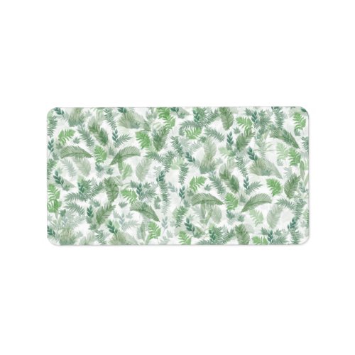 Modern Tropical Greenery White Green Foliage Label