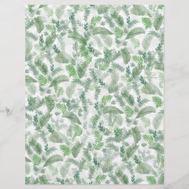 Modern Tropical Greenery White Green Foliage Letterhead (Front)