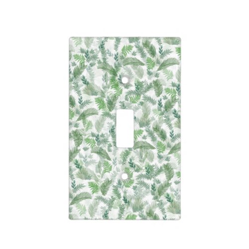 Modern Tropical Greenery White Green Foliage Light Switch Cover