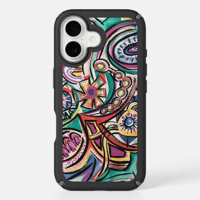 Modern Tropical-Hand Painted Abstract Art Speck iPhone Case (Front)