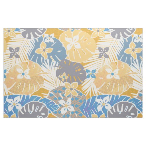 Modern tropical hawaiian aloha pattern fabric