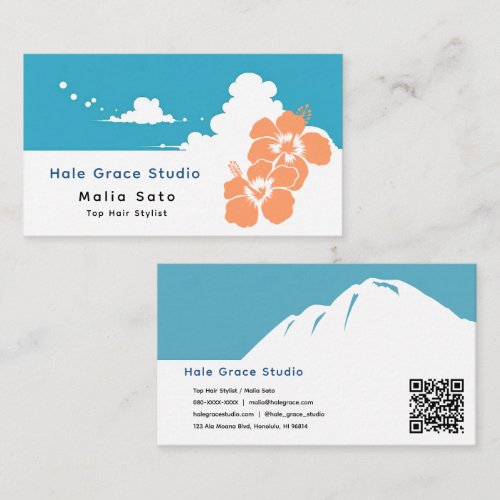 Modern Tropical Hibiscus Floral Hair Salon Business Card