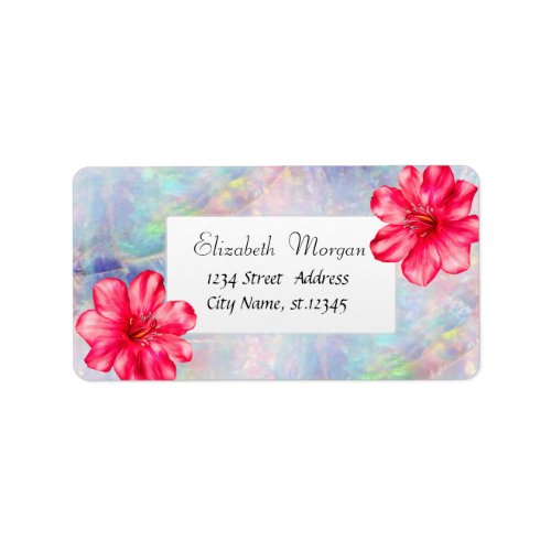 Modern Tropical Hibiscus Opal Label