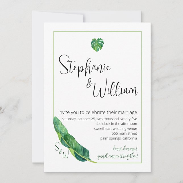 Modern Tropical Invitation (Front)