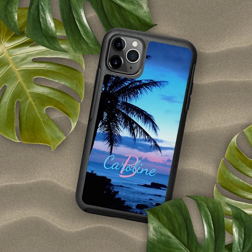 Modern Tropical Island Beach Ocean Sunset Photo OtterBox Symmetry iPhone 11 Pro Case