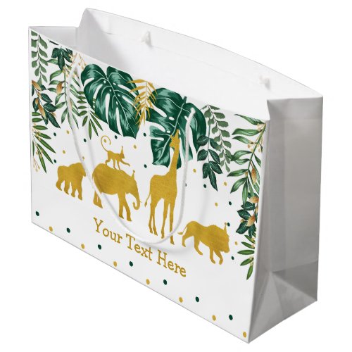 Modern Tropical Jungle Safari Animals Party Large Gift Bag