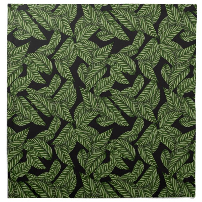 Modern Tropical Leaf Palm Plant Print Cloth Napkin (Front)