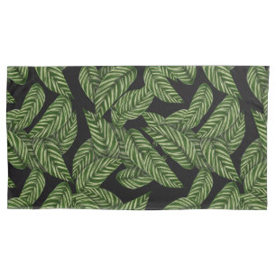 Modern Tropical Leaf Palm Plant Print Pillow Case