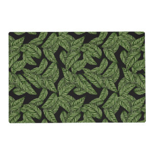 Modern Tropical Leaf Palm Plant Print Placemat