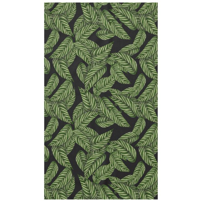 Modern Tropical Leaf Palm Plant Print Tablecloth (Front)