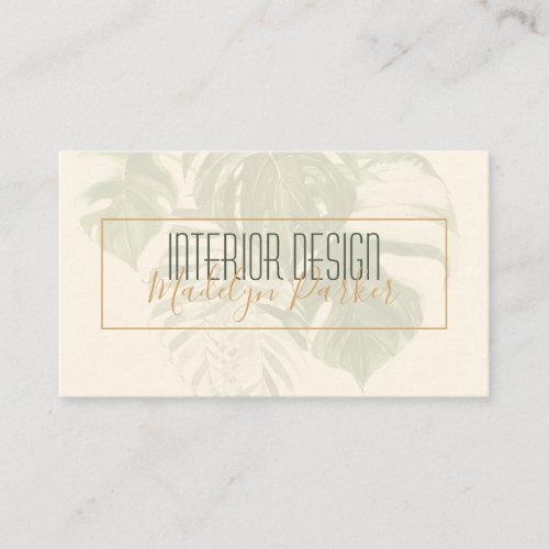 Modern Tropical Leaves Business Card