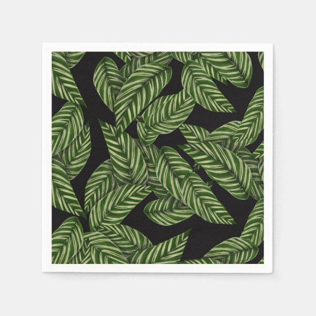 Modern Tropical Leaves Napkins (Front)
