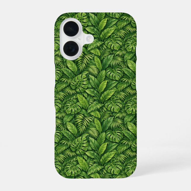 Modern Tropical Leaves Seamless Pattern Iphone Case (Back)