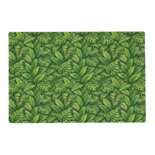 Modern Tropical Leaves Seamless Pattern Placemat
