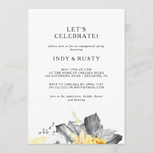Modern Tropical Let's Celebrate Invitation