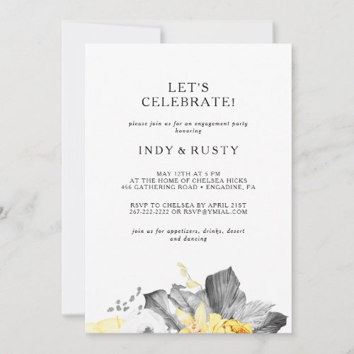 Modern Tropical Lets Celebrate Invitation