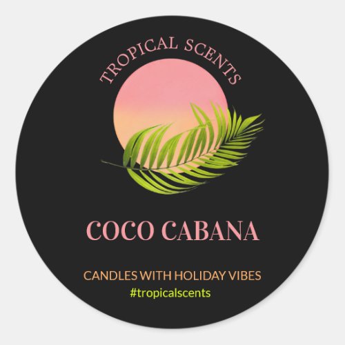 Modern Tropical Logo Black Candle Product Labels