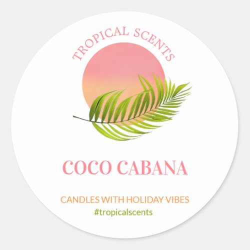 Modern Tropical Logo White Candle Product Labels
