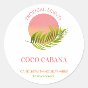 Modern Tropical Logo White Candle Product Labels