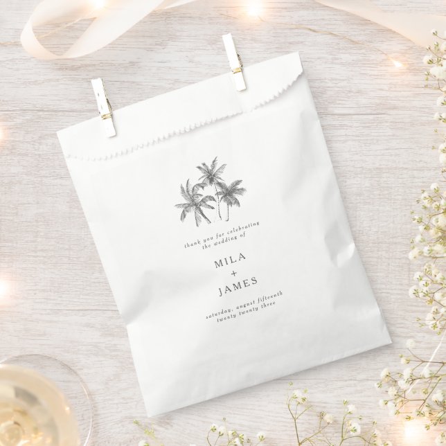  Modern Tropical Minimalist Custom Wedding  Favor Bag (Clipped)