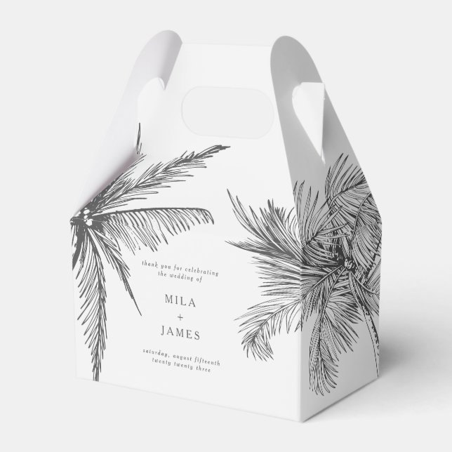  Modern Tropical Minimalist Custom Wedding  Favor Boxes (Front Side)