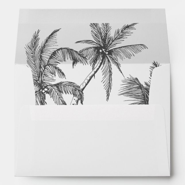 Modern Tropical Minimalist Wedding  Envelope (Back (Bottom))