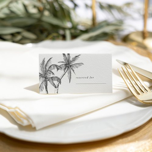 Modern Tropical Minimalist Wedding Place Card