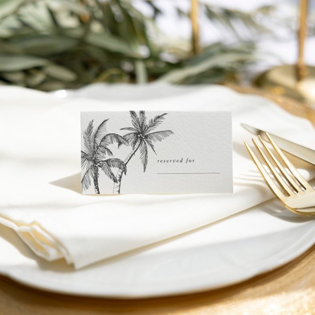Modern Tropical Minimalist Wedding Place Card (Creator Uploaded)
