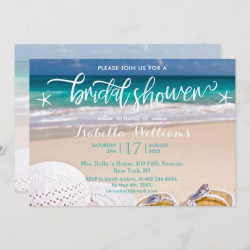 Modern Tropical Ocean Beach Bridal Shower Invitation