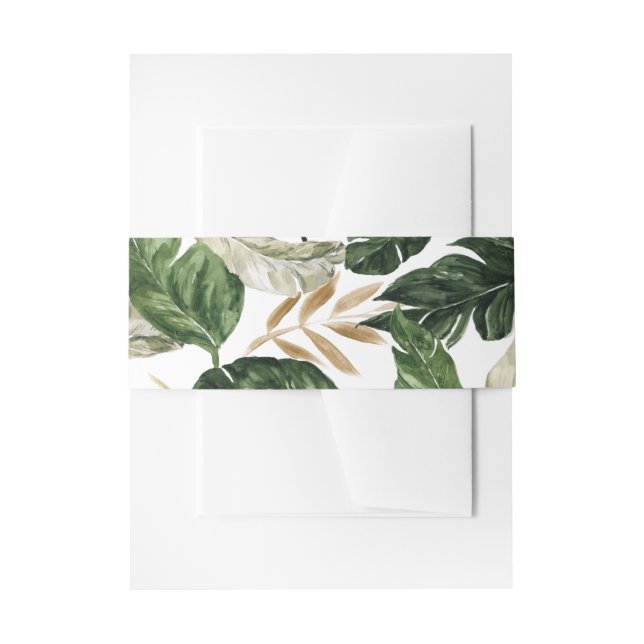 Modern tropical painted wedding belly band (Front Example)