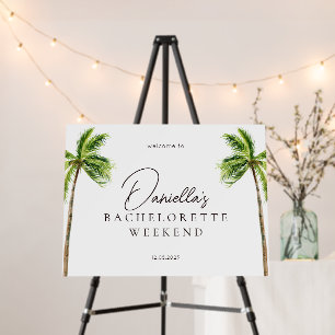 Modern Tropical Palm Bachelorette Weekend Welcome Foam Board