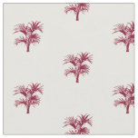 Modern Tropical Palm burgundy White Pattern Fabric