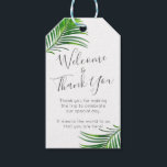 Modern Tropical Palm Greenery Beach Wedding Favor Gift Tags<br><div class="desc">Beachy, tropical, elegant and modern favor tag great for destination wedding guest hotel gift bags or bridal shower favors. Tropical palm tree greenery design perfect for any beach wedding or palm tree theme party. • • • • Click CUSTOMIZE FURTHER to access advanced editing options and change background color and...</div>