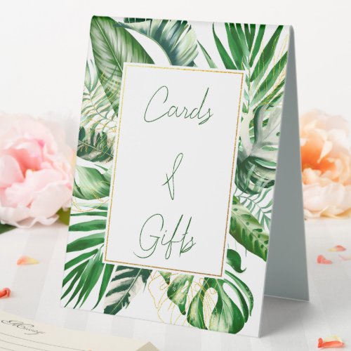 Modern Tropical Palm Leaf Frame Cards  Gifts  Table Tent Sign