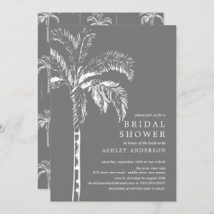 Modern Tropical Palm Tree Bridal Shower Invitation