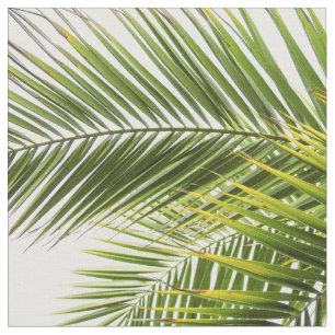 Modern tropical palm tree leaves fabric