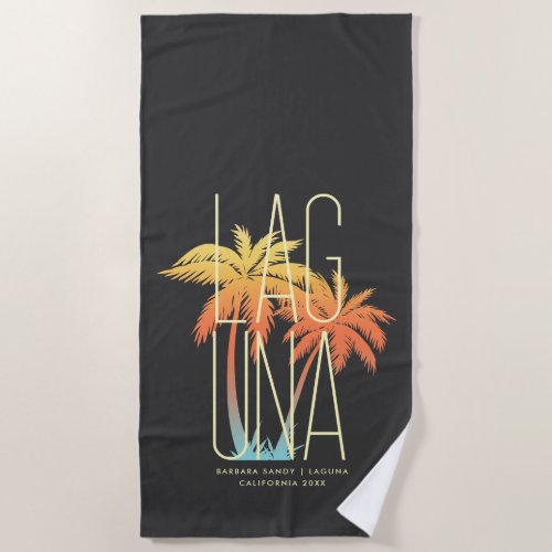 Modern Tropical Palm Tree Summer Beach Vacation Beach Towel