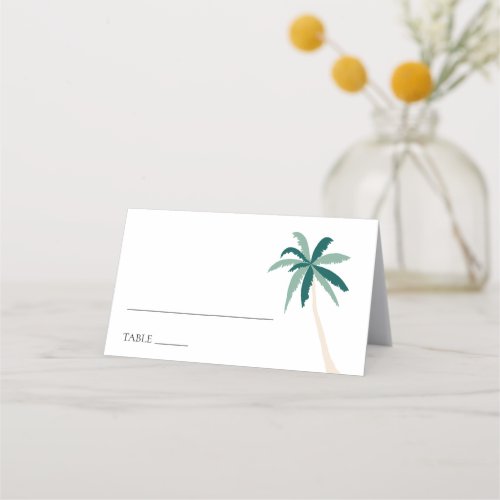 Modern Tropical Palm Tree Wedding Place Card